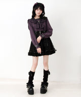 【予約　3/26発送】十字架クモレースセーラーフリル長袖ブラウス【SD】