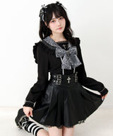 【予約　3/26発送】十字架クモレースセーラーフリル長袖ブラウス【SD】