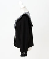 【予約　3/26発送】十字架クモレースセーラーフリル長袖ブラウス【SD】