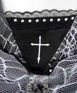 【予約　3/26発送】十字架クモレースセーラーフリル長袖ブラウス【SD】