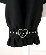 【予約　3/26発送】十字架クモレースセーラーフリル長袖ブラウス【SD】