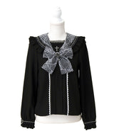 【予約　3/26発送】十字架クモレースセーラーフリル長袖ブラウス【SD】