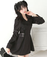 【予約　11/21発送】サイドベルトテーラードワンピース