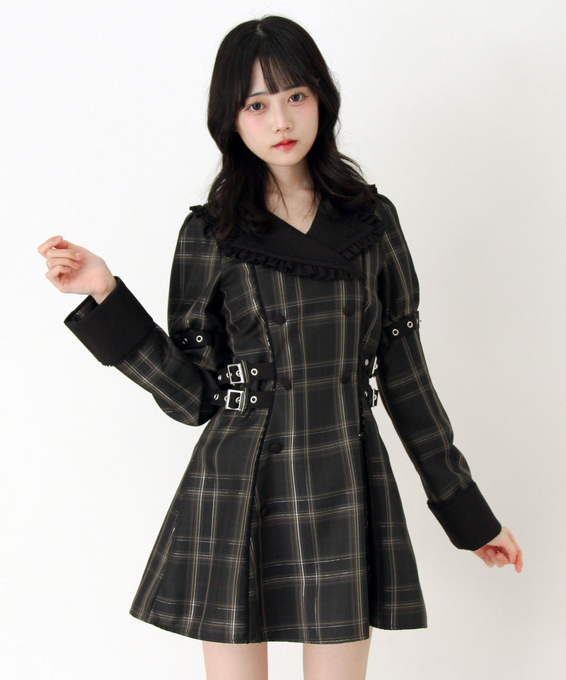 【予約　11/21発送】サイドベルトテーラードワンピース