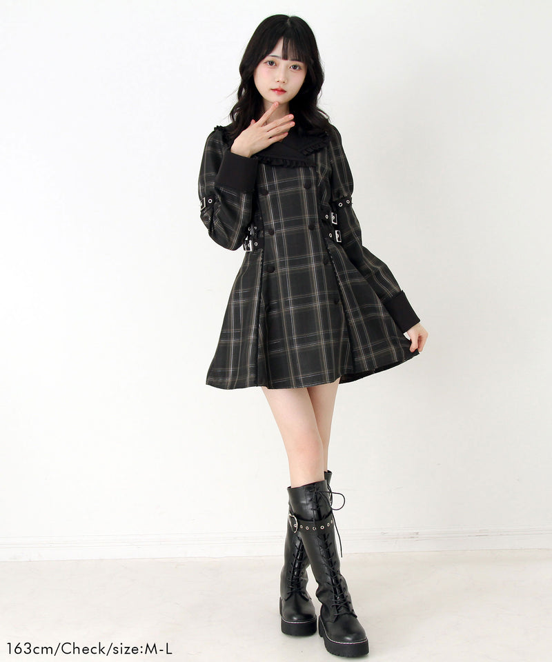 【予約　11/21発送】サイドベルトテーラードワンピース