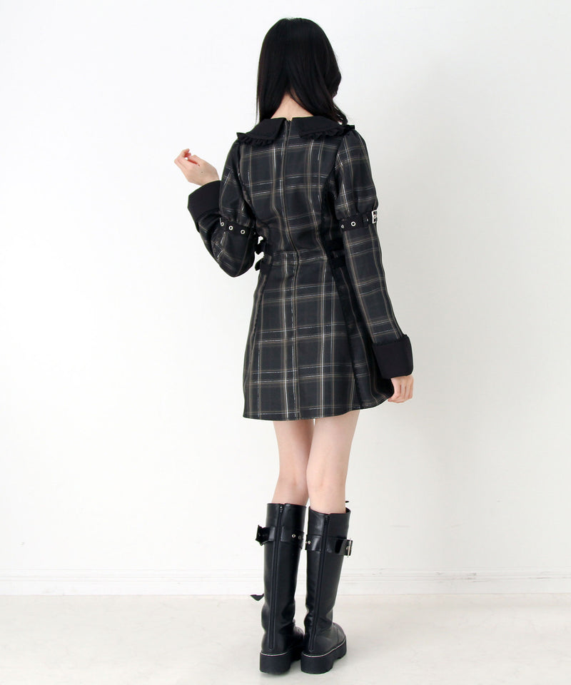 【予約　11/21発送】サイドベルトテーラードワンピース