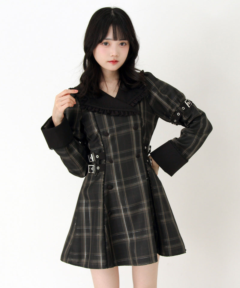 【予約　11/21発送】サイドベルトテーラードワンピース