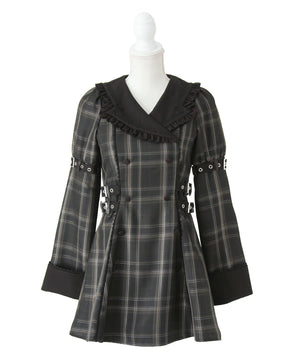 サイドベルトテーラードワンピース