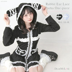 うさ耳レースパーカーワンピース