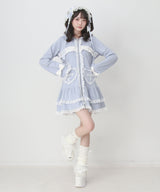 【予約　01/15発送】姫系うさ耳レースフリルハートポケットパーカーワンピース