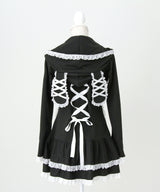 【予約　01/15発送】姫系うさ耳レースフリルハートポケットパーカーワンピース