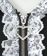 【予約　01/15発送】姫系うさ耳レースフリルハートポケットパーカーワンピース