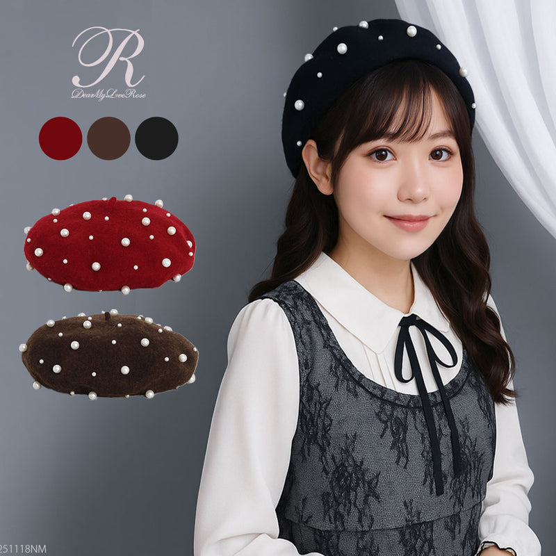メニーパールベレー帽