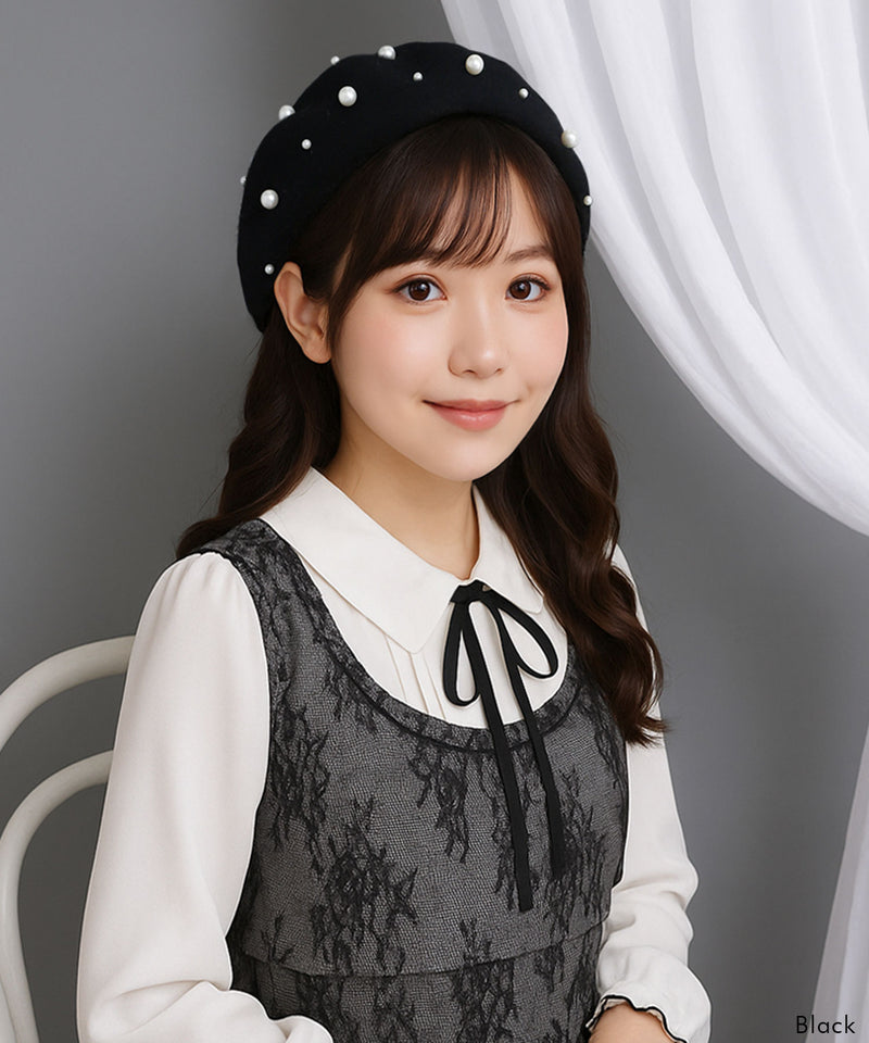 メニーパールベレー帽