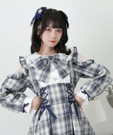 【予約　02/16発送】ハートレースウエストレースアップフリルワンピース