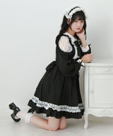 【予約　02/16発送】ハートレースウエストレースアップフリルワンピース