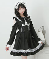 【予約　02/16発送】ハートレースウエストレースアップフリルワンピース