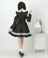 【予約　02/16発送】ハートレースウエストレースアップフリルワンピース