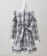 【予約　02/16発送】ハートレースウエストレースアップフリルワンピース