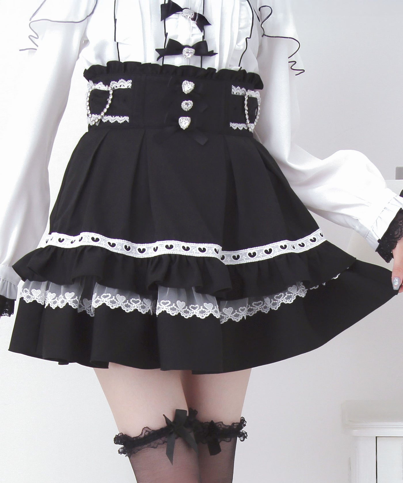 ハートバックルビジューフレアスカート – レディースファッション通販