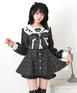 【予約　01/30発送】キラキラハートビジューリボンセーラーセットアップ