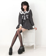 【予約　01/30発送】キラキラハートビジューリボンセーラーセットアップ