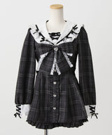 【予約　01/30発送】キラキラハートビジューリボンセーラーセットアップ