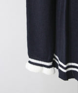 襟付きニットプリーツミニセットアップ【大きいサイズ有り】