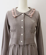 襟付きニットプリーツミニセットアップ【大きいサイズ有り】