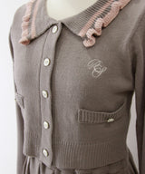 襟付きニットプリーツミニセットアップ【大きいサイズ有り】