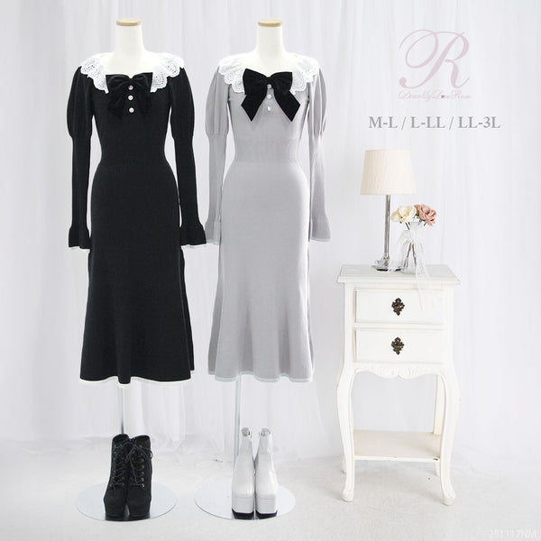 マルチWAY配色ニットワンピース【大きいサイズ有り】