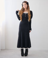 マルチWAY配色ニットワンピース【大きいサイズ有り】