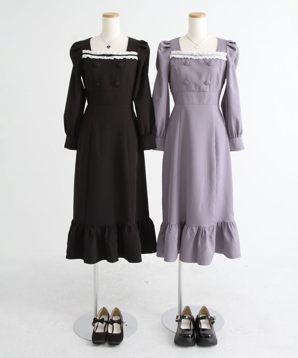 新作 フリルリボンマーメイドワンピース