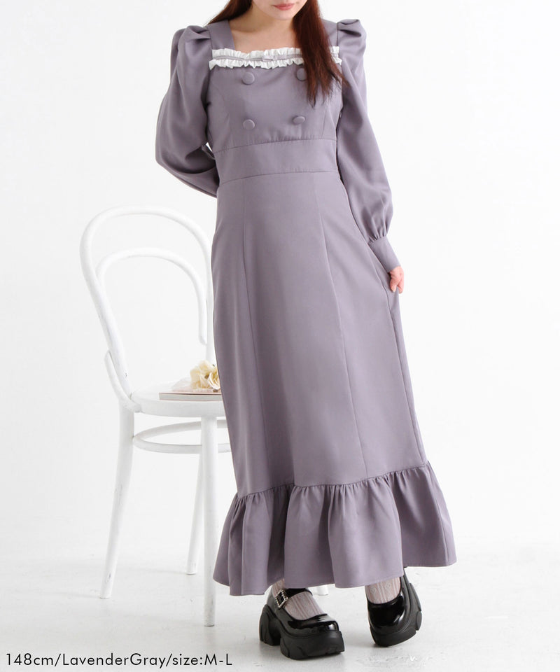 フリルリボンマーメイドワンピース【大きいサイズ有り】