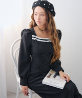 フリルリボンマーメイドワンピース【大きいサイズ有り】