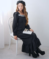 フリルリボンマーメイドワンピース【大きいサイズ有り】