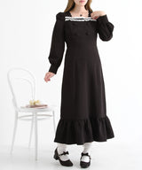 フリルリボンマーメイドワンピース【大きいサイズ有り】