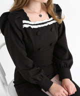 フリルリボンマーメイドワンピース【大きいサイズ有り】