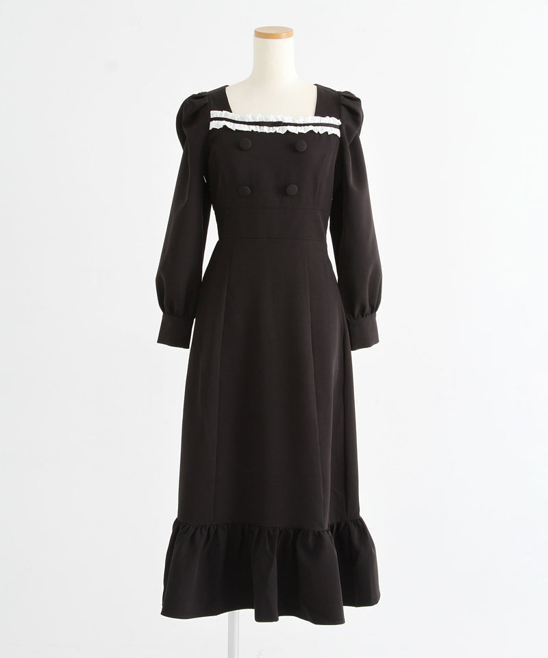 フリルリボンマーメイドワンピース【大きいサイズ有り】