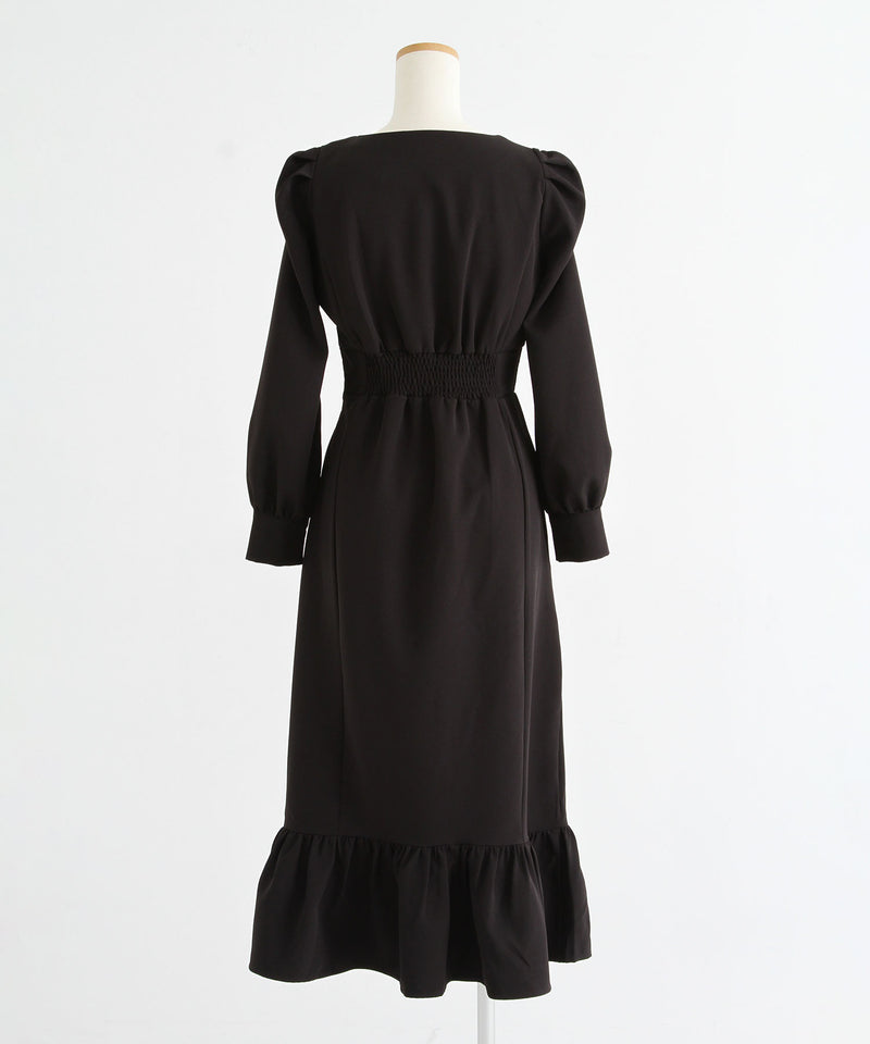 フリルリボンマーメイドワンピース【大きいサイズ有り】