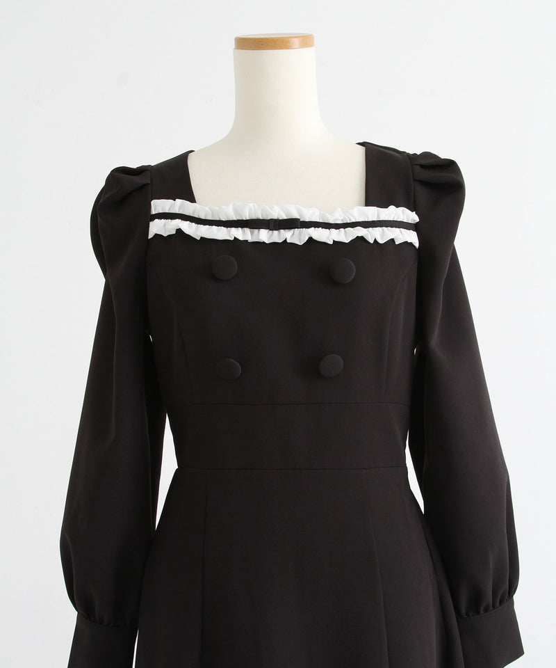 フリルリボンマーメイドワンピース【大きいサイズ有り】