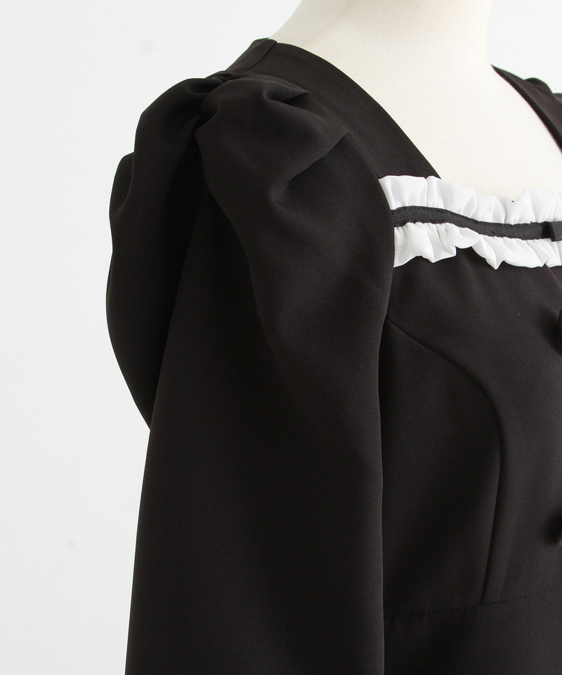 フリルリボンマーメイドワンピース【大きいサイズ有り】