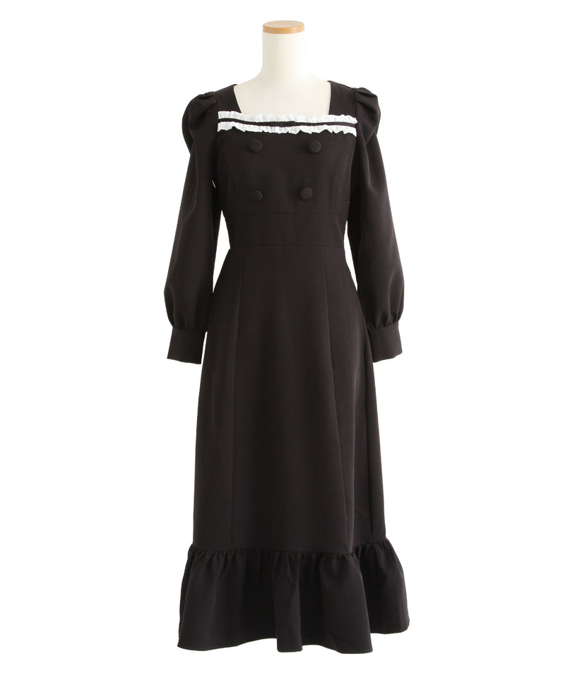 フリルリボンマーメイドワンピース【大きいサイズ有り】