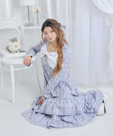 【予約　12/12発送】ビッグリボンアシメフリルティアートワンピース【大きいサイズ有り】