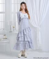 【予約　12/12発送】ビッグリボンアシメフリルティアートワンピース【大きいサイズ有り】