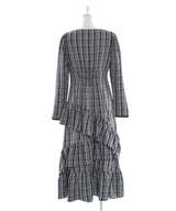 【予約　12/12発送】ビッグリボンアシメフリルティアートワンピース【大きいサイズ有り】