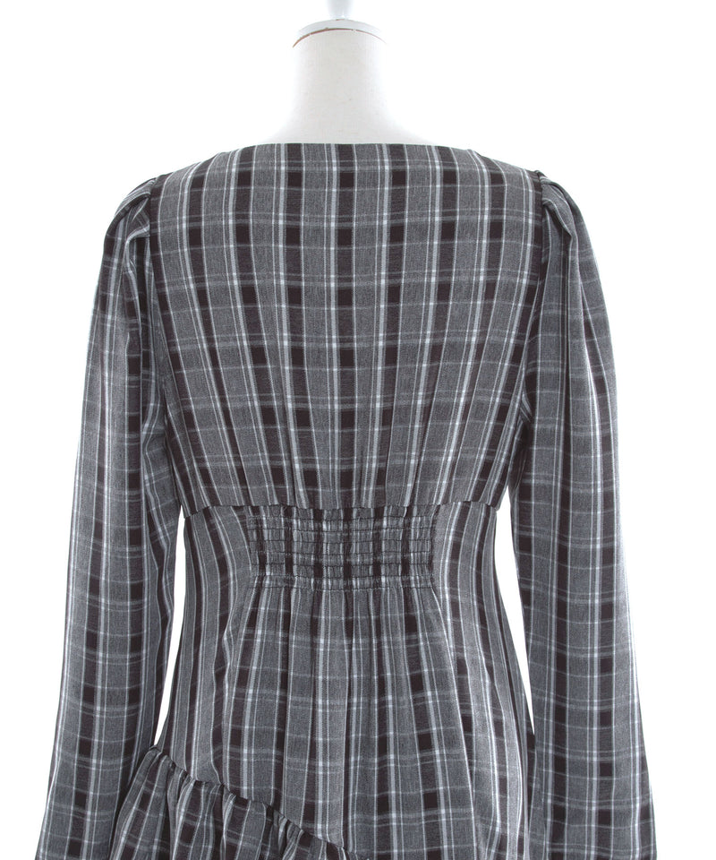 【予約　12/12発送】ビッグリボンアシメフリルティアートワンピース【大きいサイズ有り】