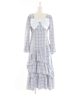 ビッグリボンアシメフリルティアートワンピース