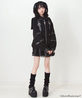 レザースタッズセーラー襟ベルトブルゾン