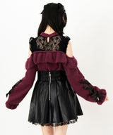 【予約　12/19発送】十字架レザーベルトプリーツスカート